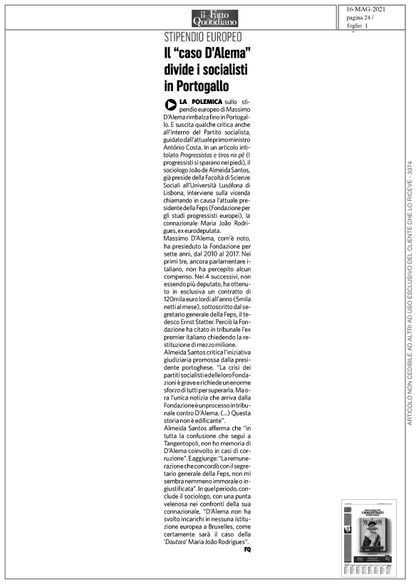 IL FATTO (CASO D'ALEMA)